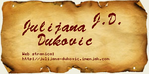 Julijana Duković vizit kartica